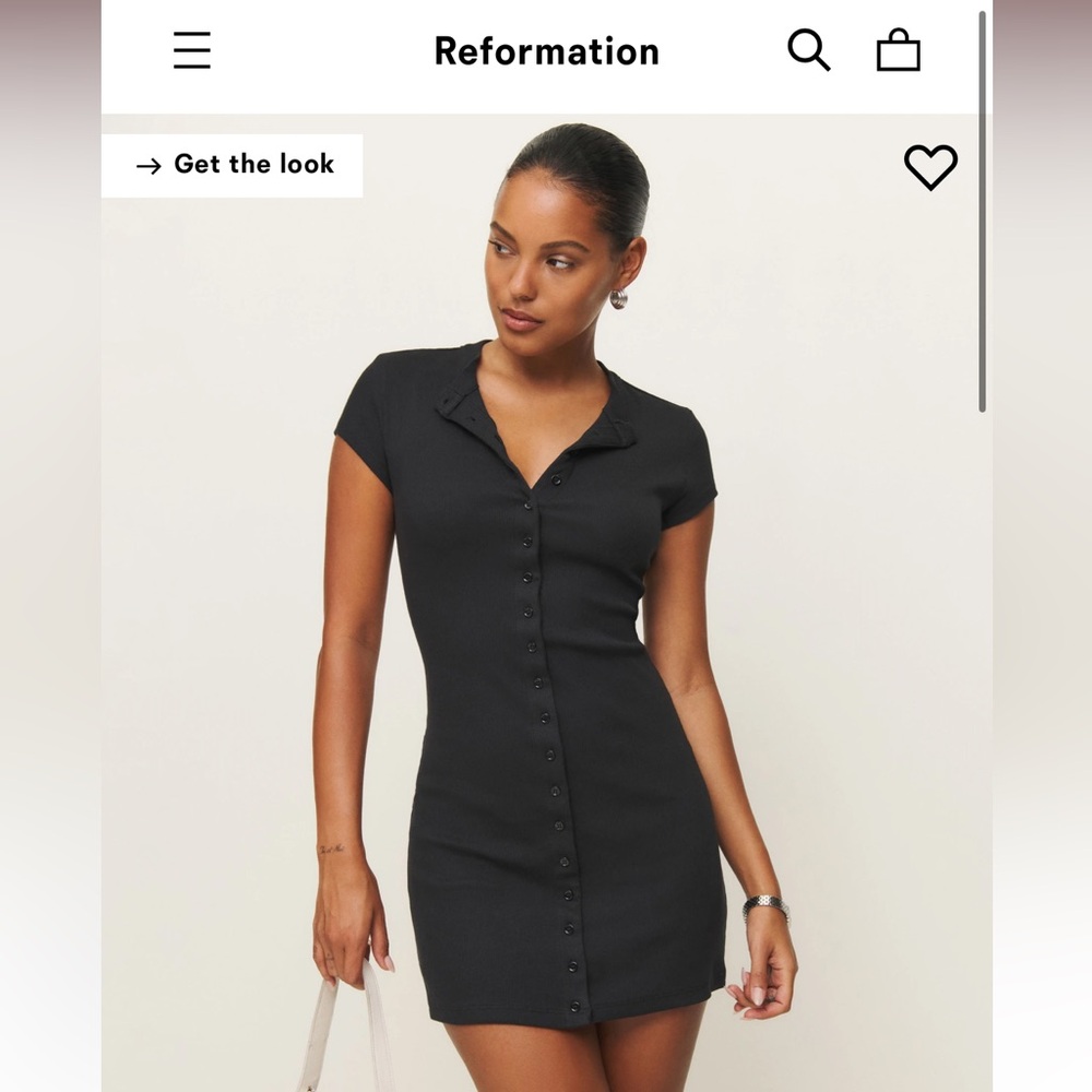 Reformation Raelynn Knit Dress black short sleeve